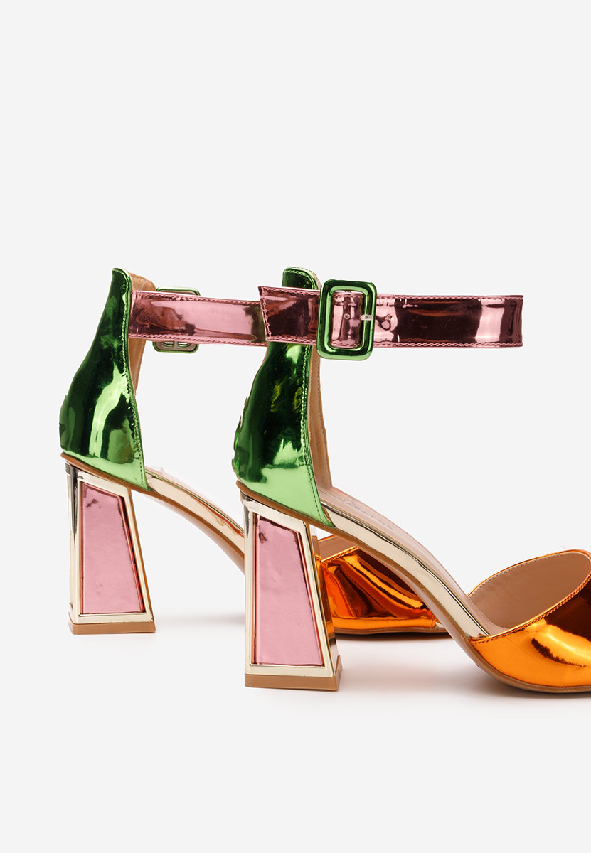 Viacfarebné sandály na podpatku Welia V2