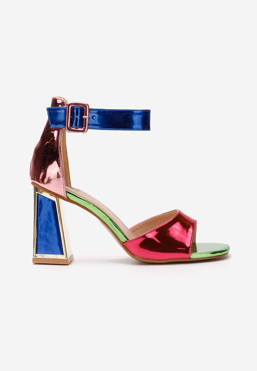 Viacfarebné sandály na podpatku Welia V4