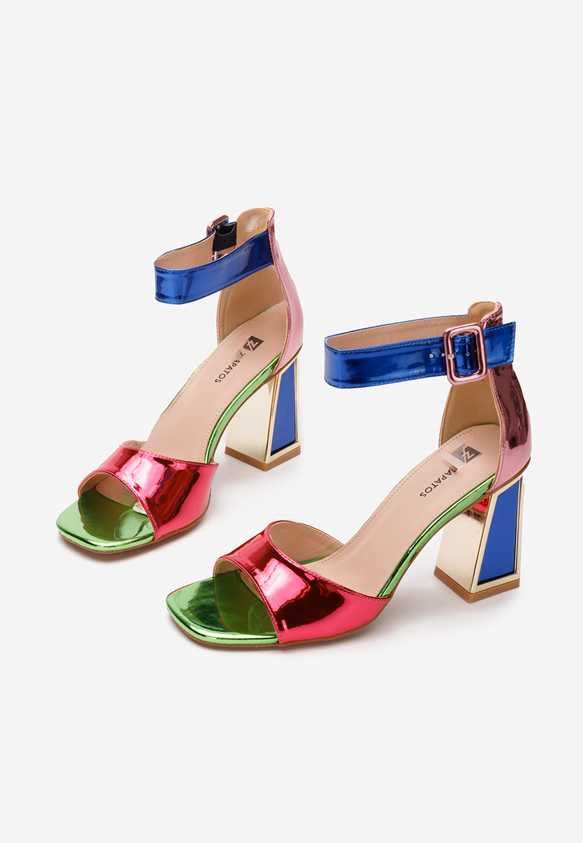 Viacfarebné sandály na podpatku Welia V4