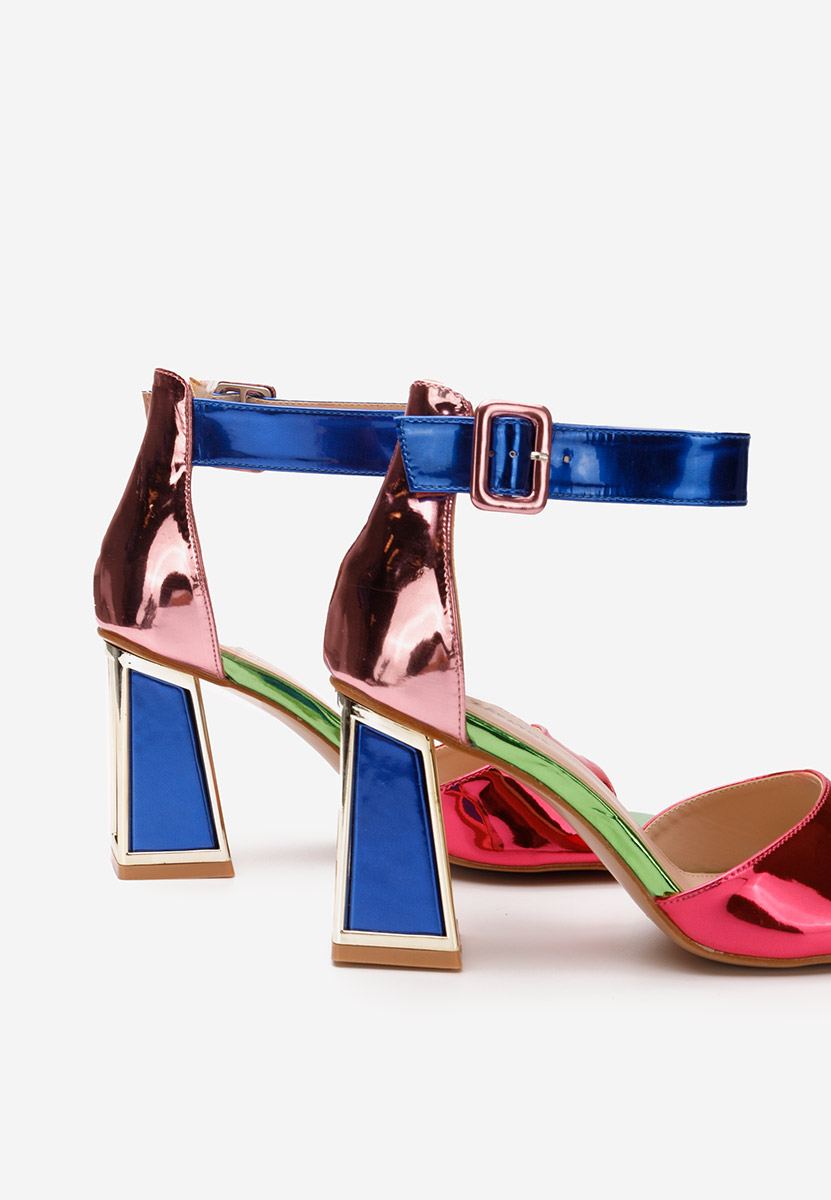 Viacfarebné sandály na podpatku Welia V4