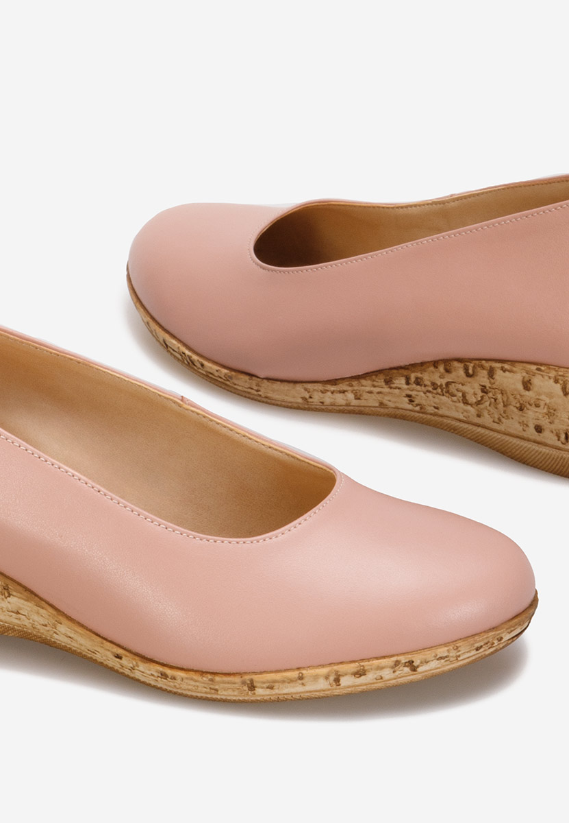 Ružové lodičky na klínku Sonia V3