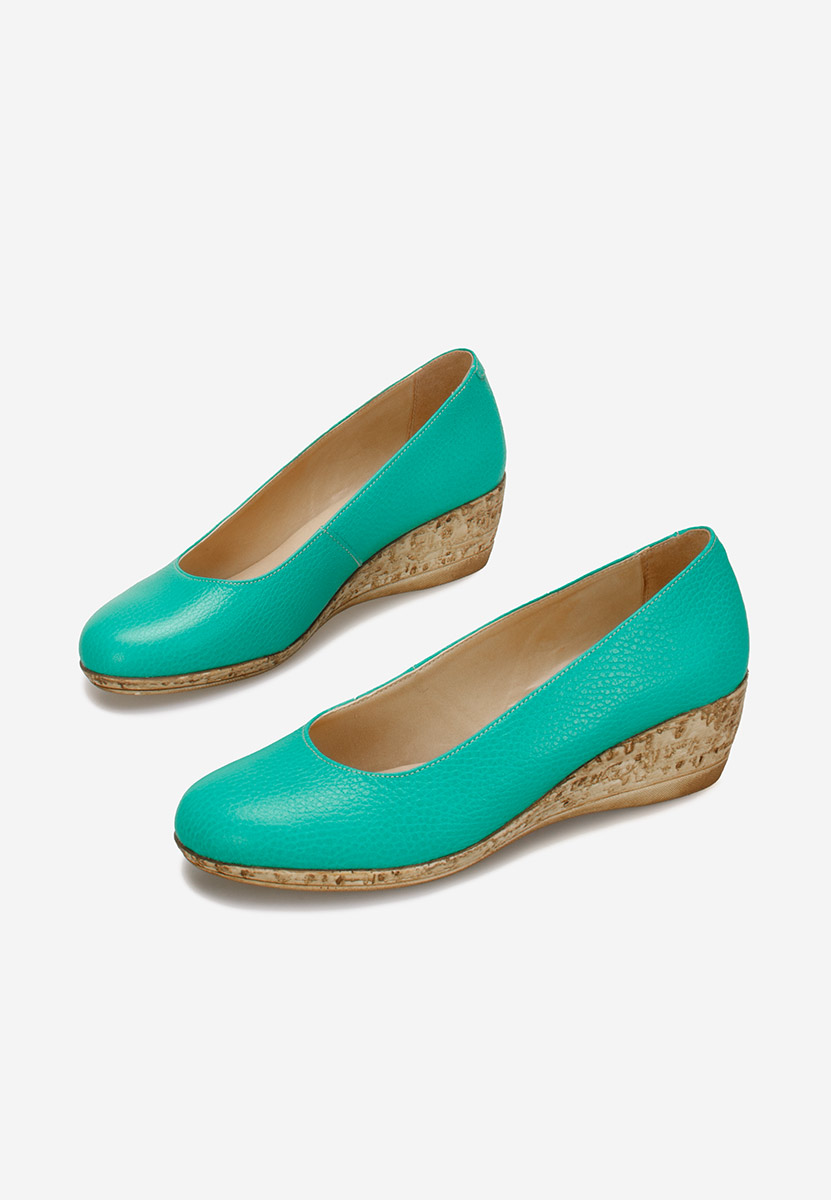 Tyrkysové lodičky na klínku Sonia V3