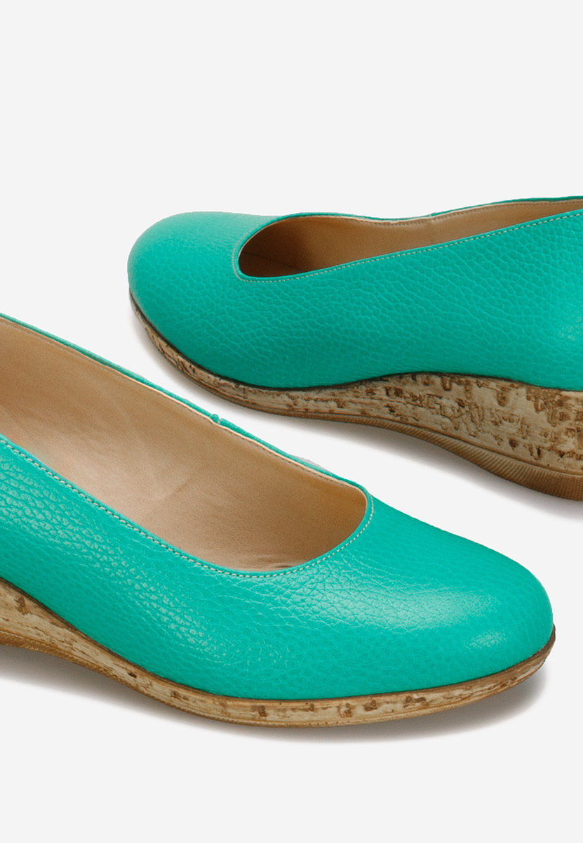 Tyrkysové lodičky na klínku Sonia V3