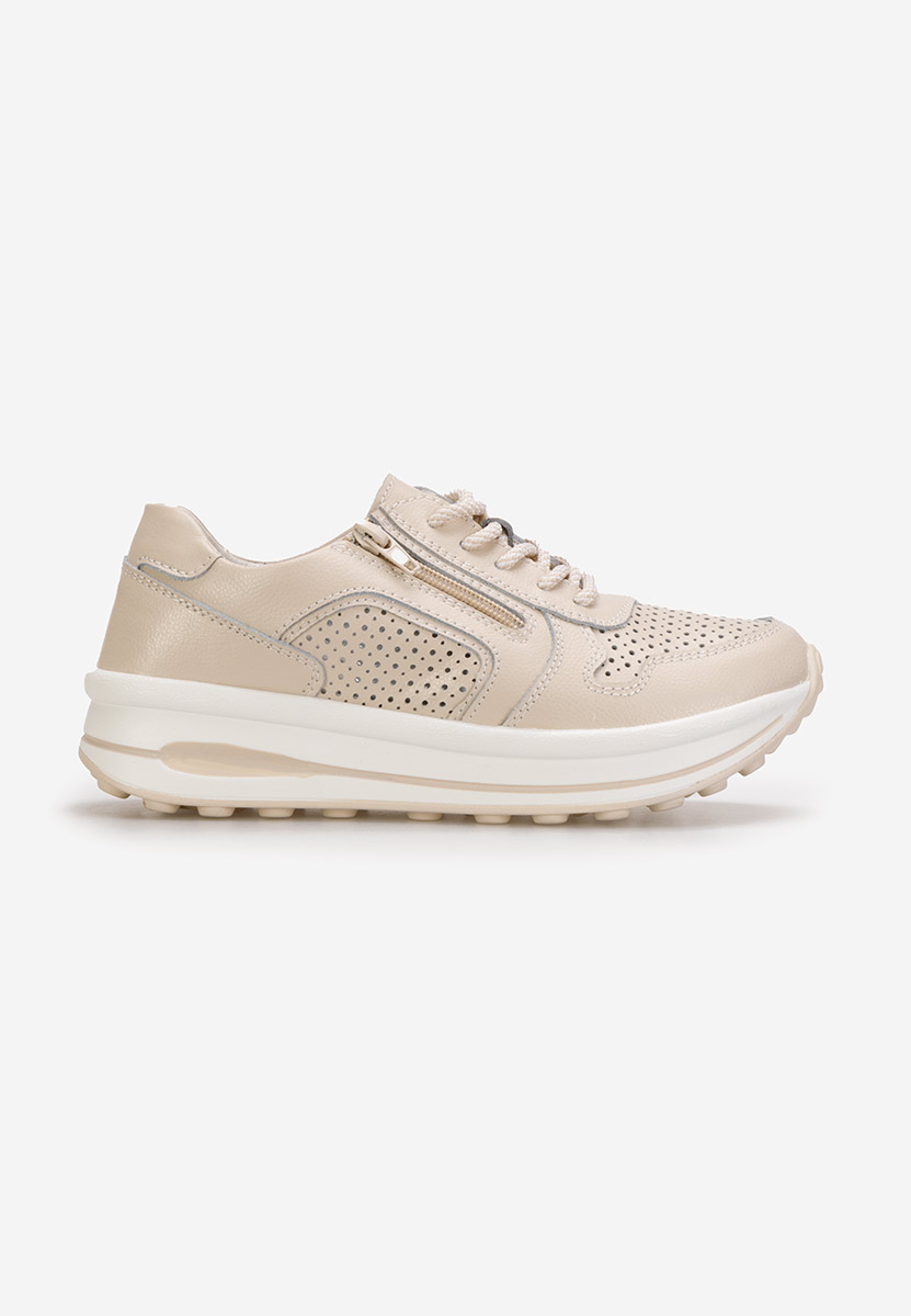 Béžové kožené dámské sneakersy Cidra