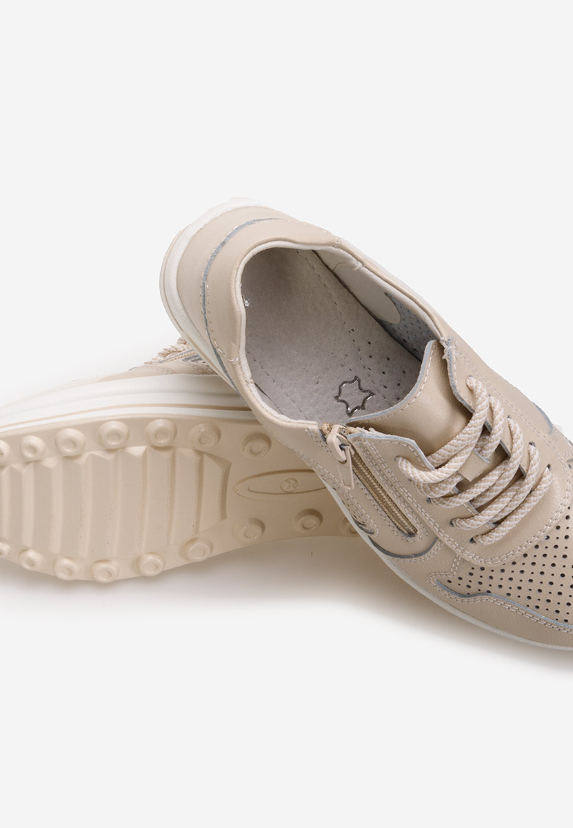 Béžové kožené dámské sneakersy Cidra
