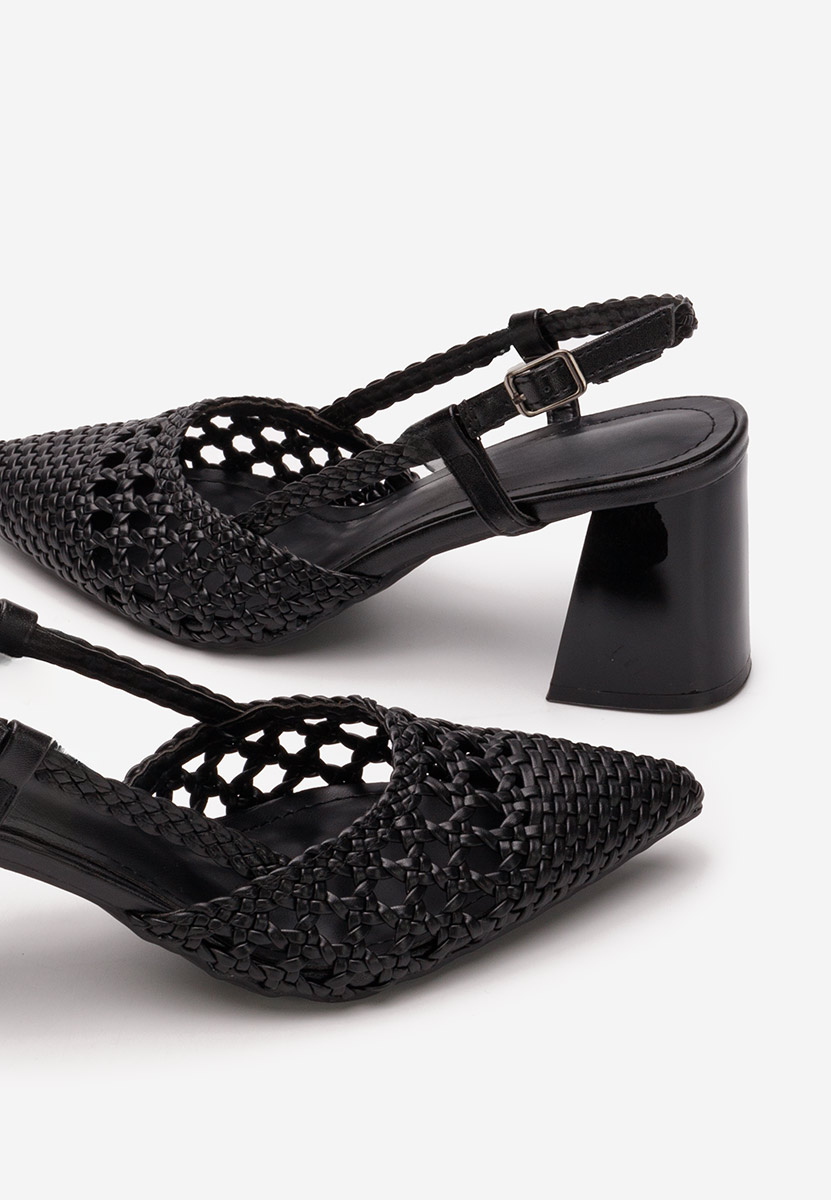 Černé lodičky s otevřenou pätou Letira