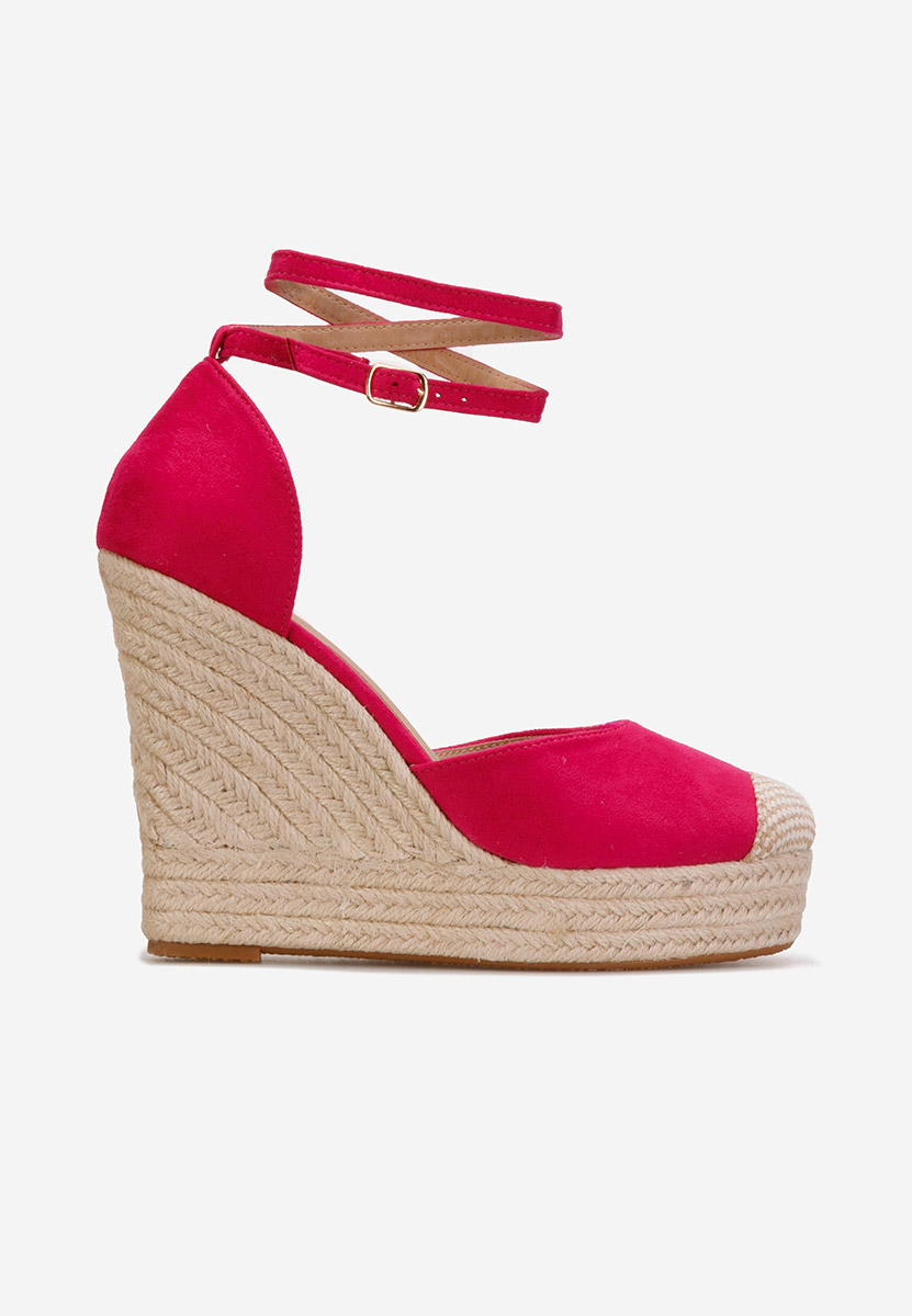 Fuchsiové sandály espadrilky Saniza