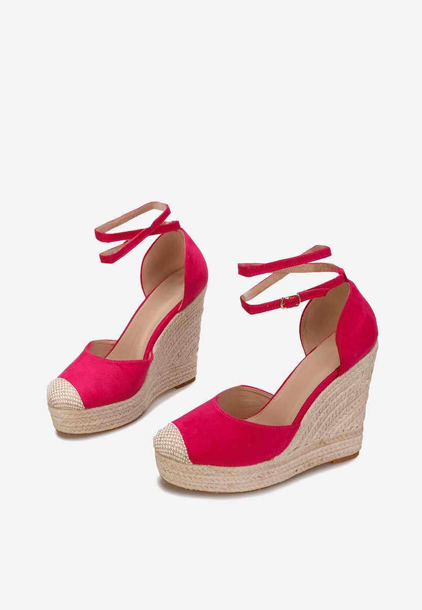 Fuchsiové sandály espadrilky Saniza