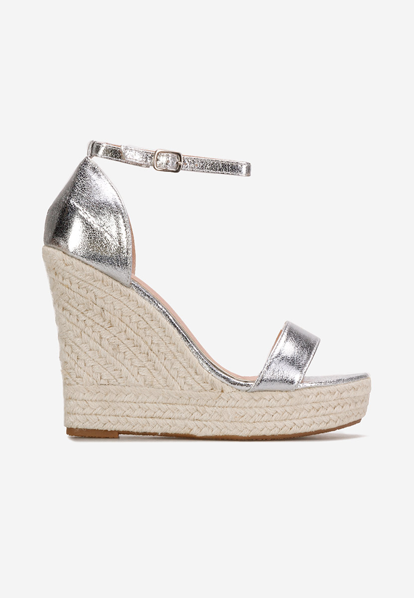 Stribrné sandály espadrilky Dajana