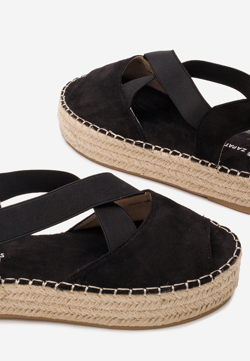 Černé sandály espadrilky Nola