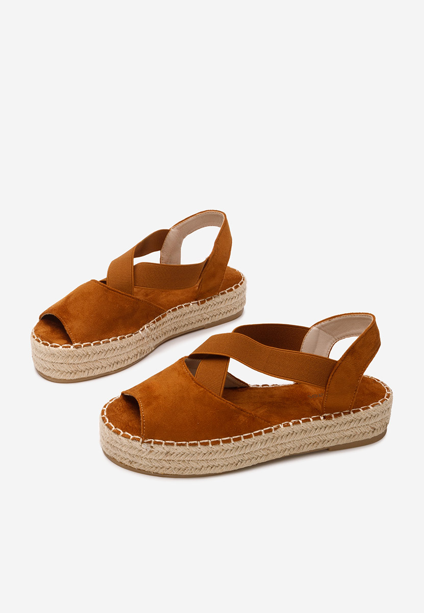 Hnedé sandály espadrilky Nola