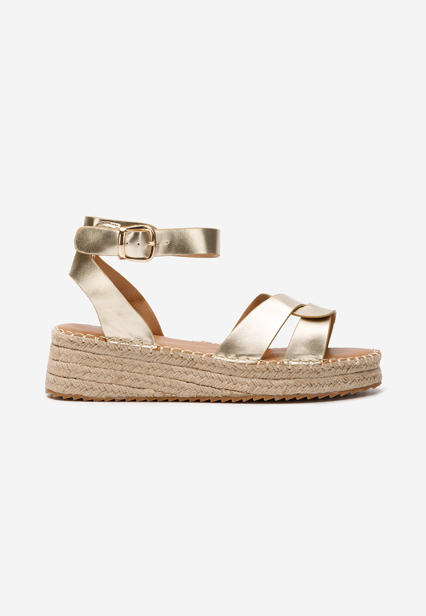 Zlaté sandály espadrilky Avelena