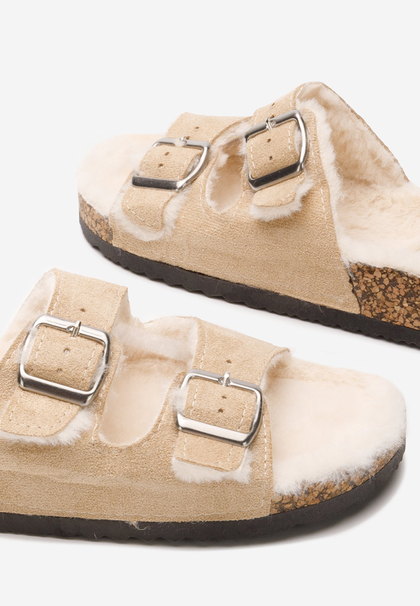 Béžové domácí pantofle Testa