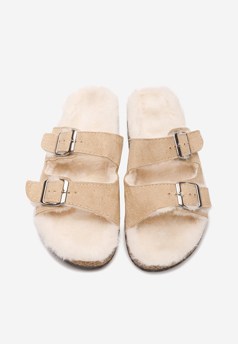 Béžové domácí pantofle Testa