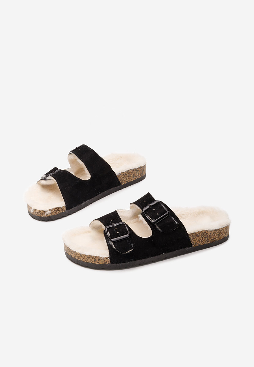 černé domácí pantofle Testa