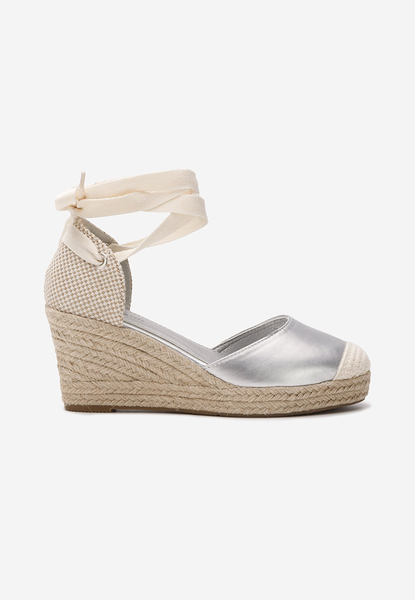 Stribrné sandály espadrilky Vilena