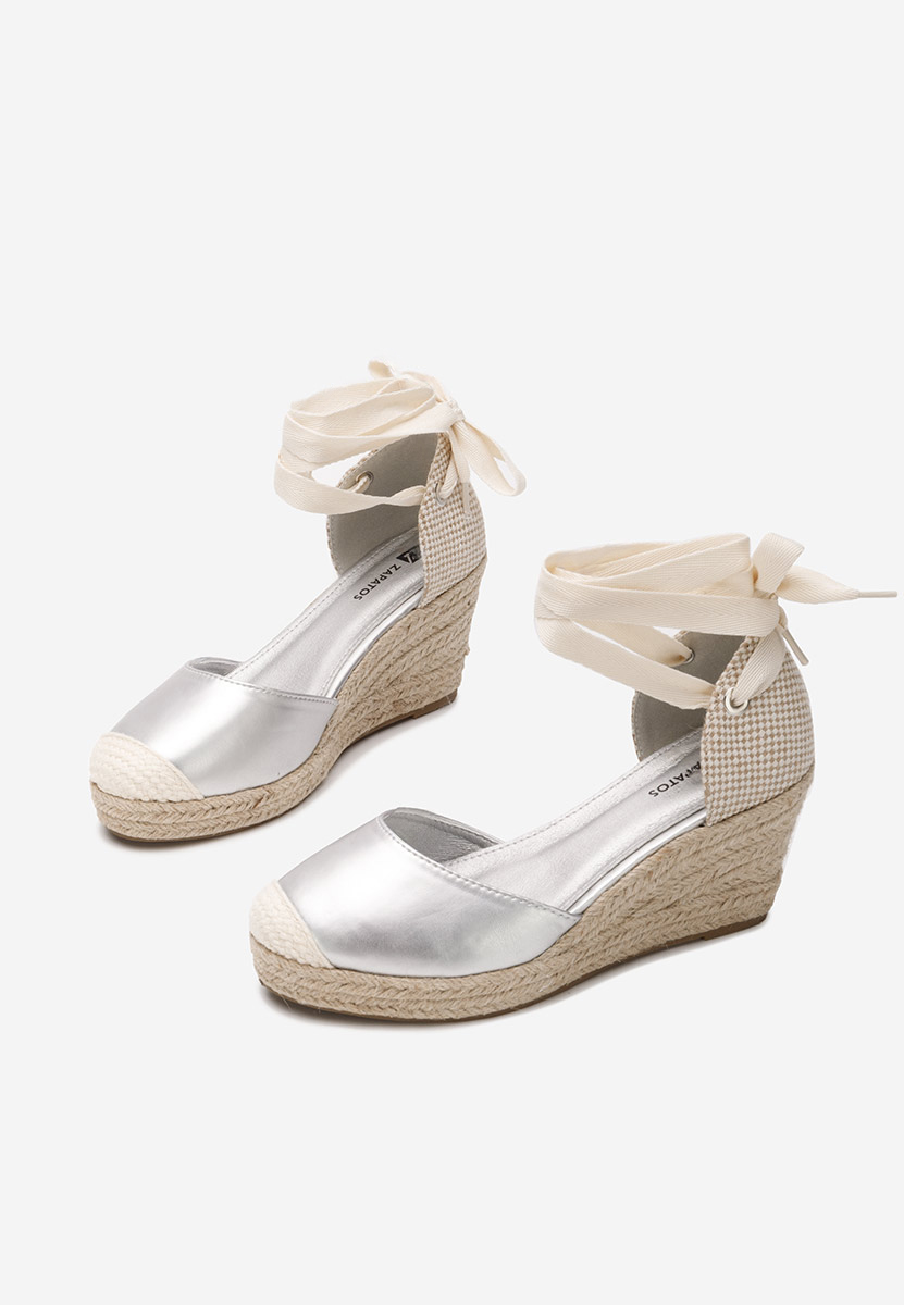 Stribrné sandály espadrilky Vilena