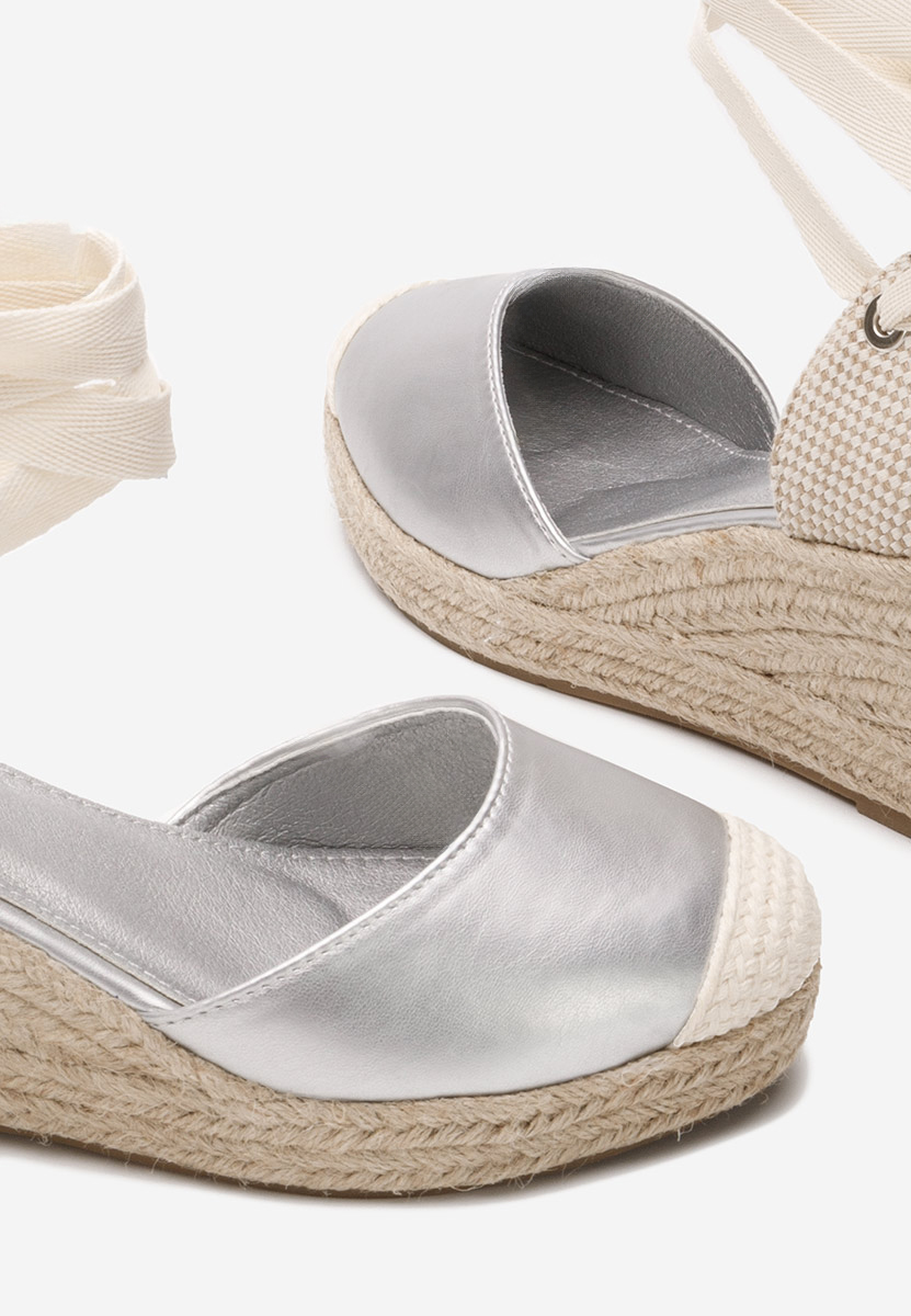 Stribrné sandály espadrilky Vilena