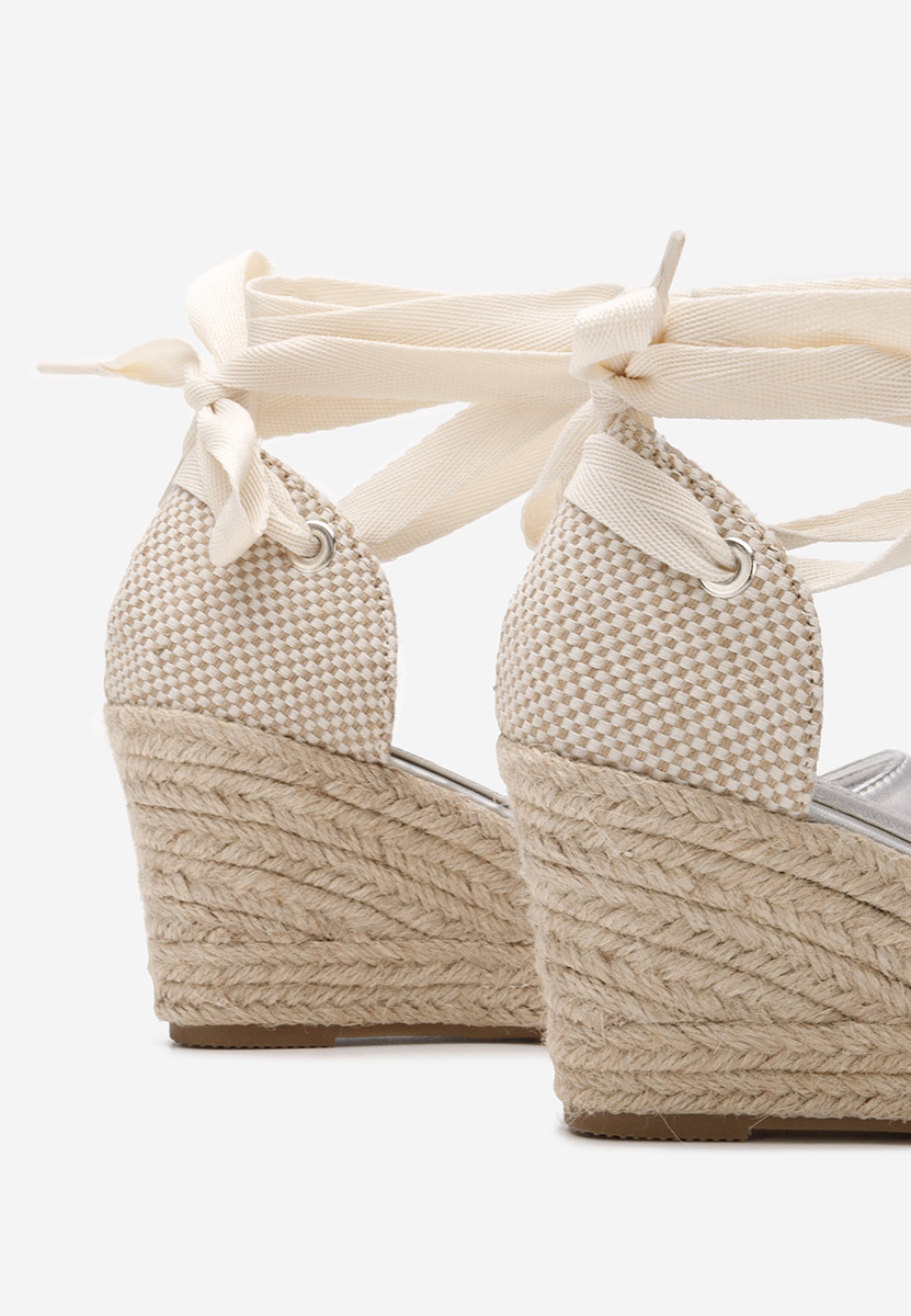 Stribrné sandály espadrilky Vilena