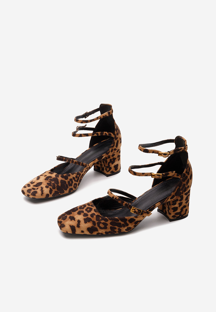 Leopardí lodičky na hrubém podpatku Demara V2
