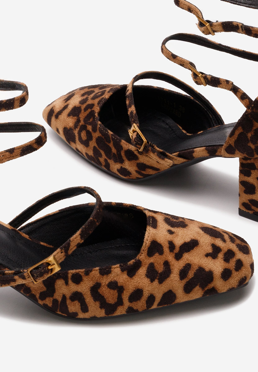 Leopardí lodičky na hrubém podpatku Demara V2