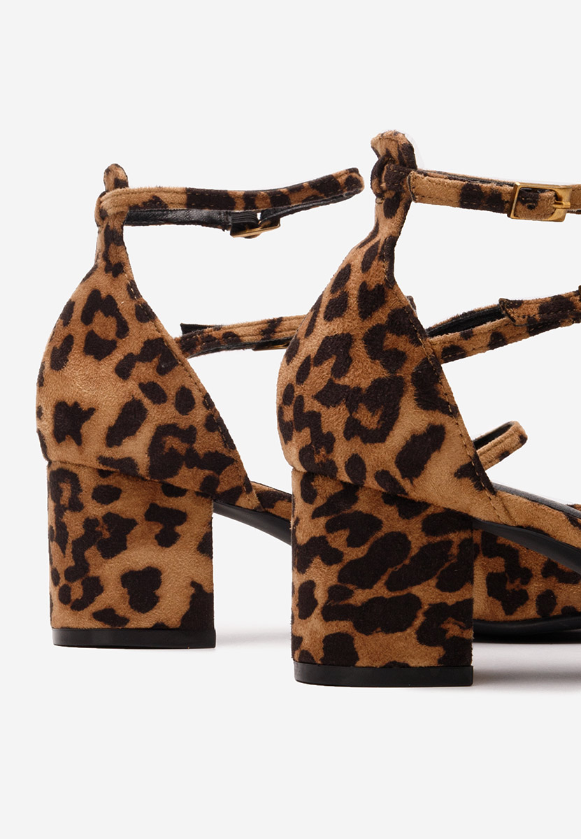 Leopardí lodičky na hrubém podpatku Demara V2