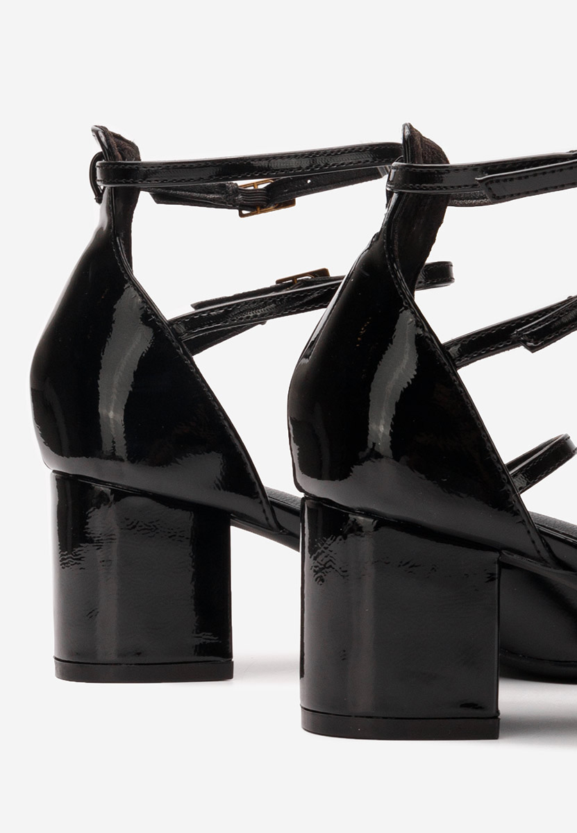 Černé lodičky na hrubém podpatku Demara V3