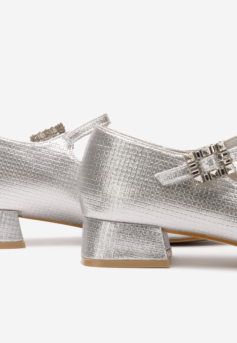 Stribrné lodičky na nízkém podpatku Hrida