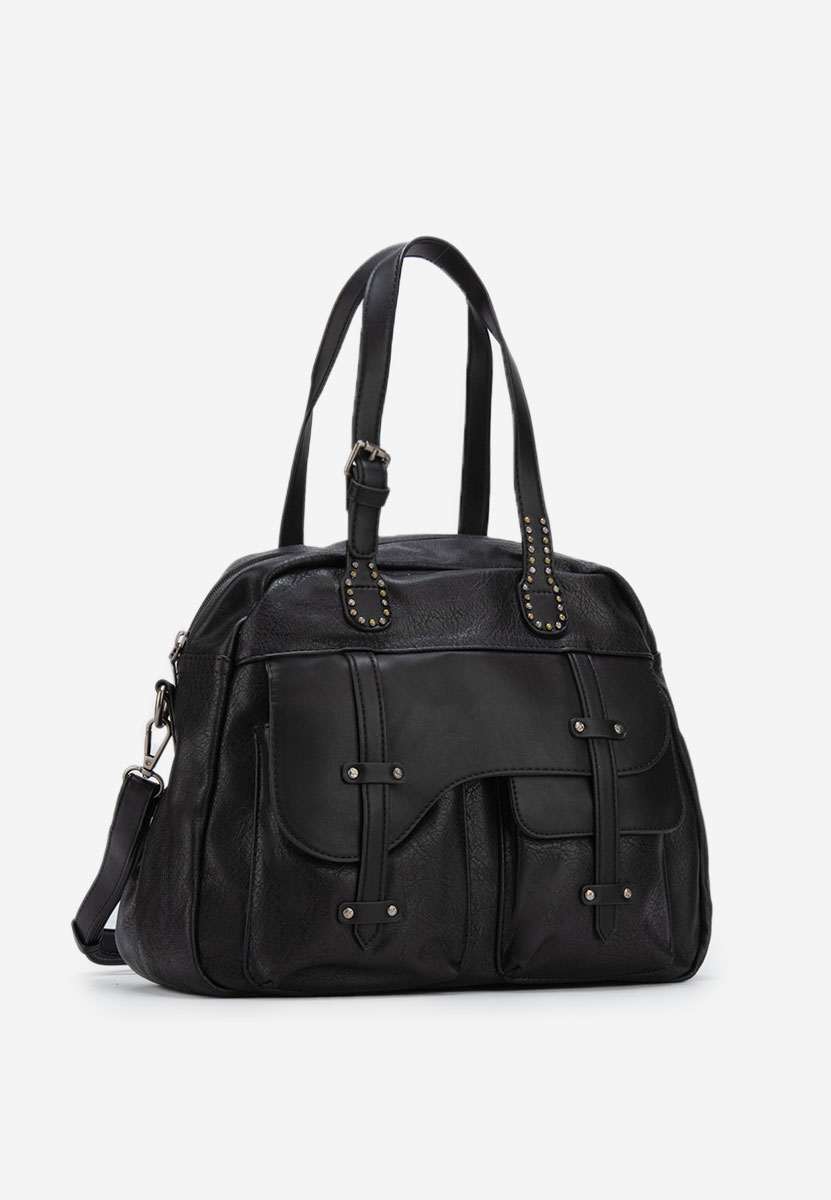 Černá rukojeť kabelky Tizziana