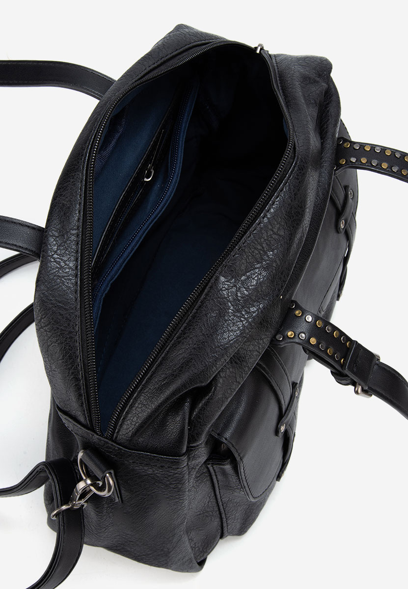 Černá rukojeť kabelky Tizziana