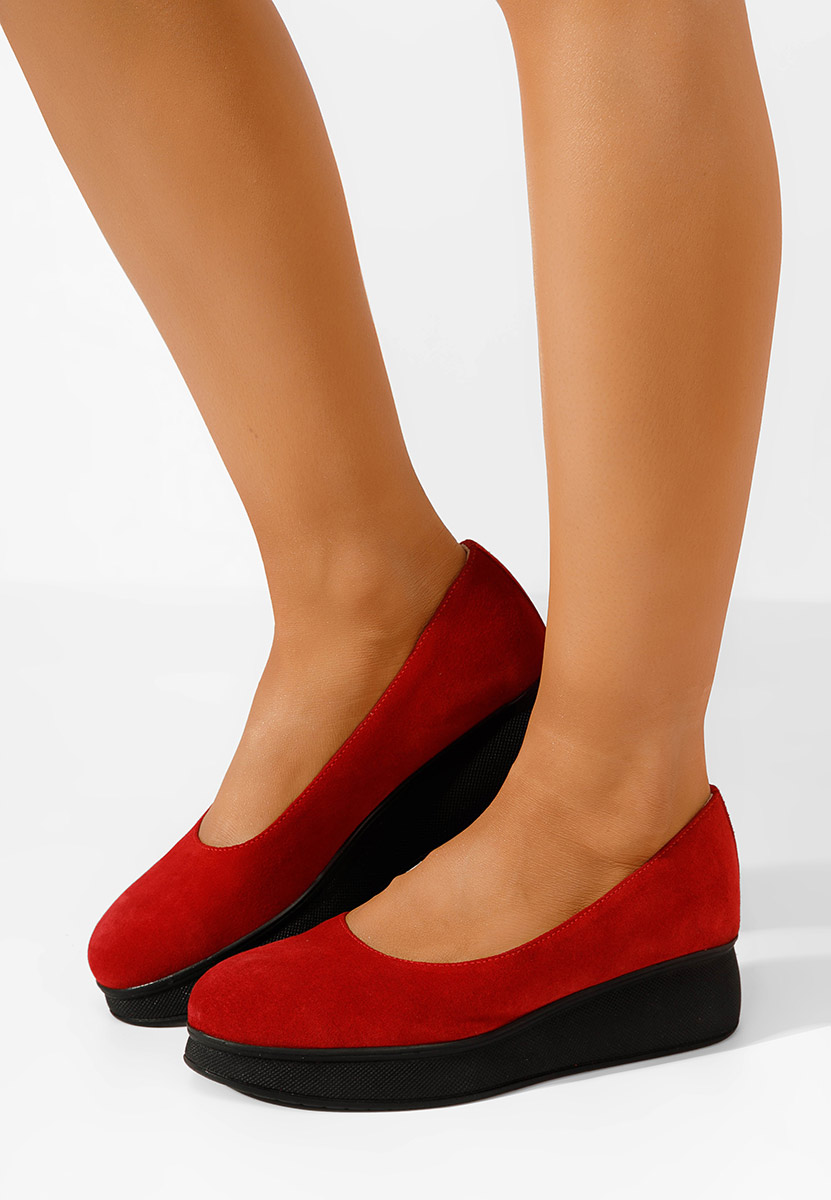 Červené lodičky na platformě Cantoria V2