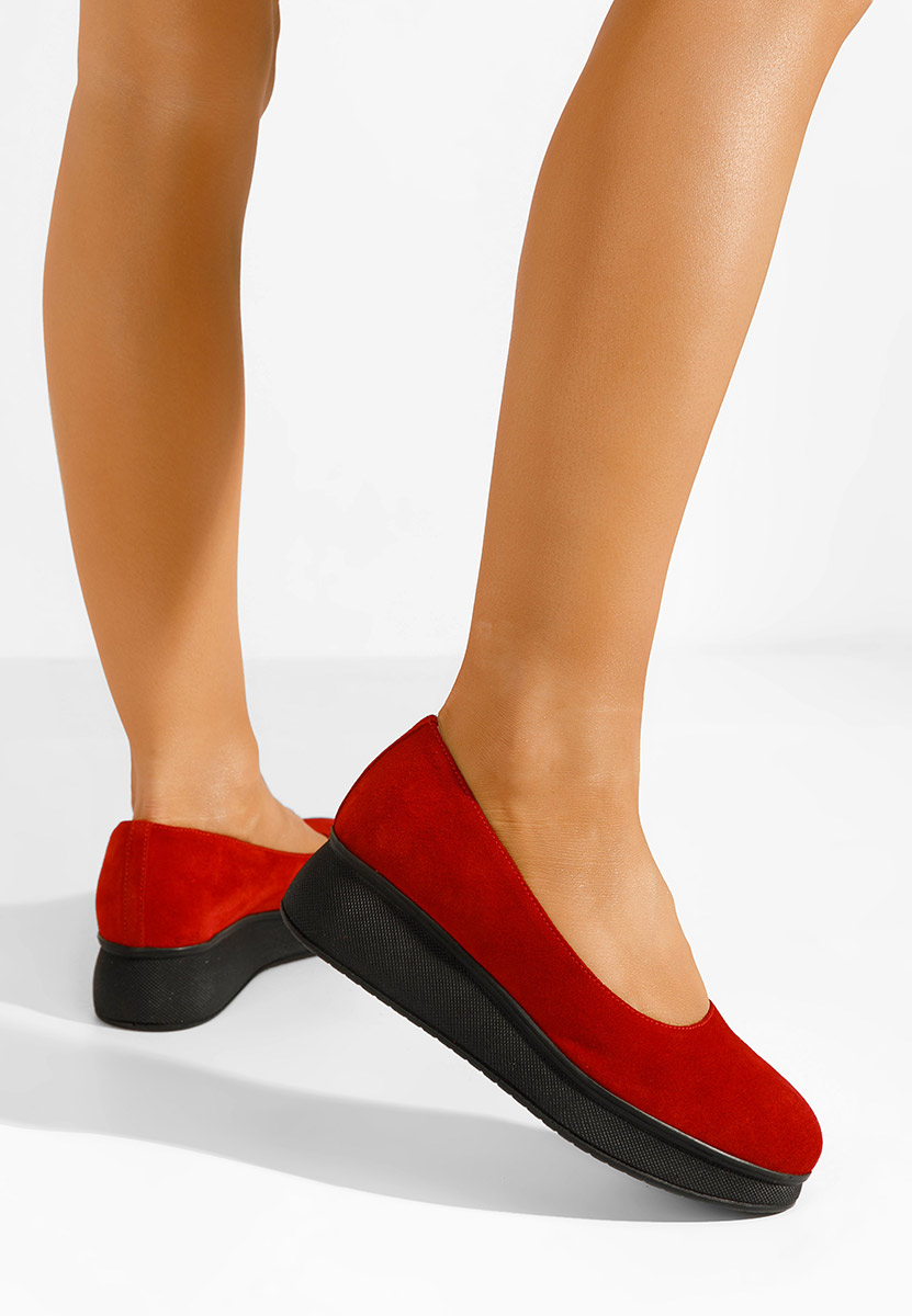 Červené lodičky na platformě Cantoria V2