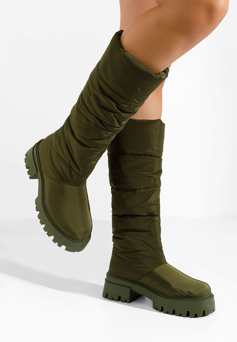 Zelené dámské zimní kozačky Peppa