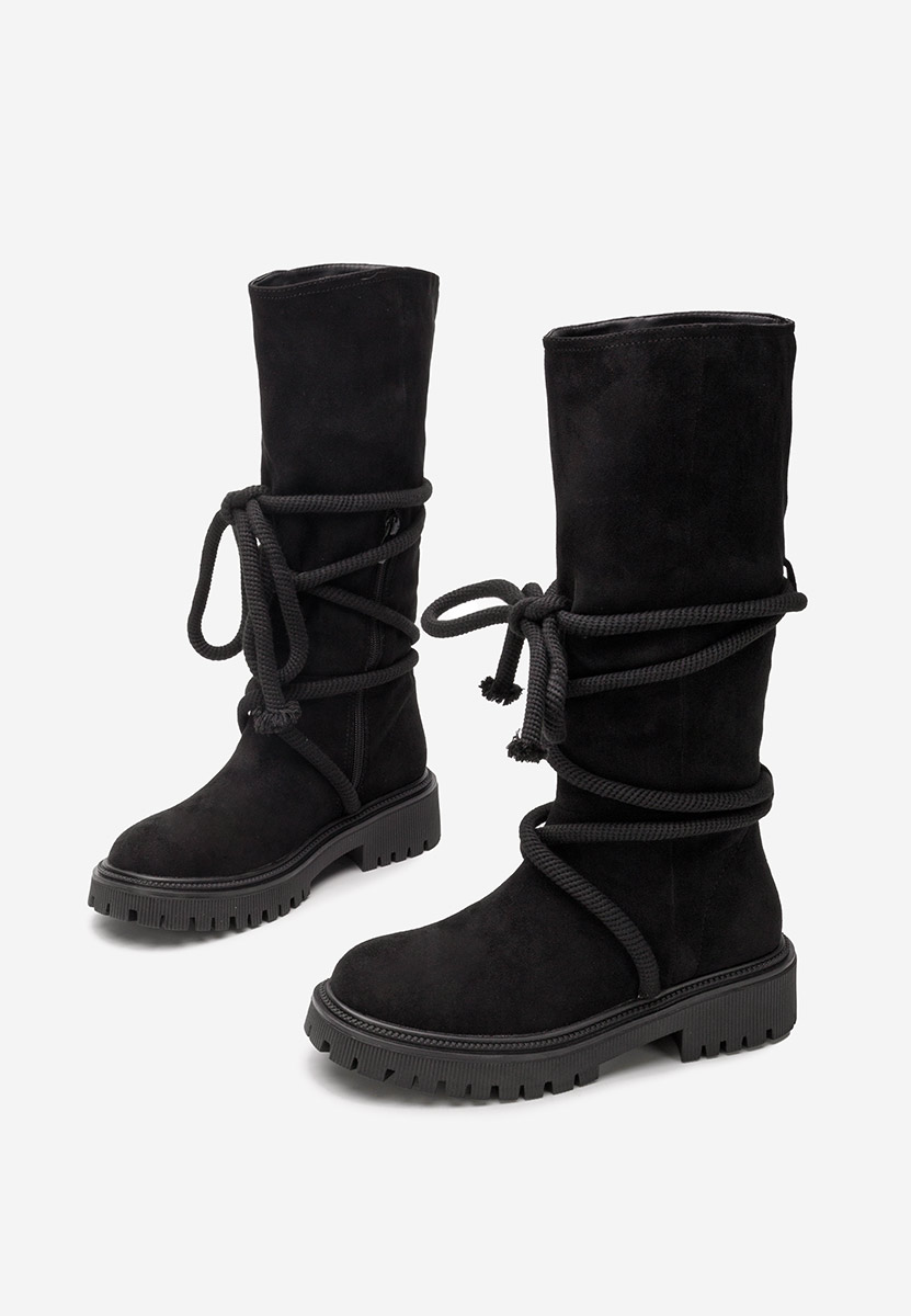 Černé dámské nízké kozačky Iekna