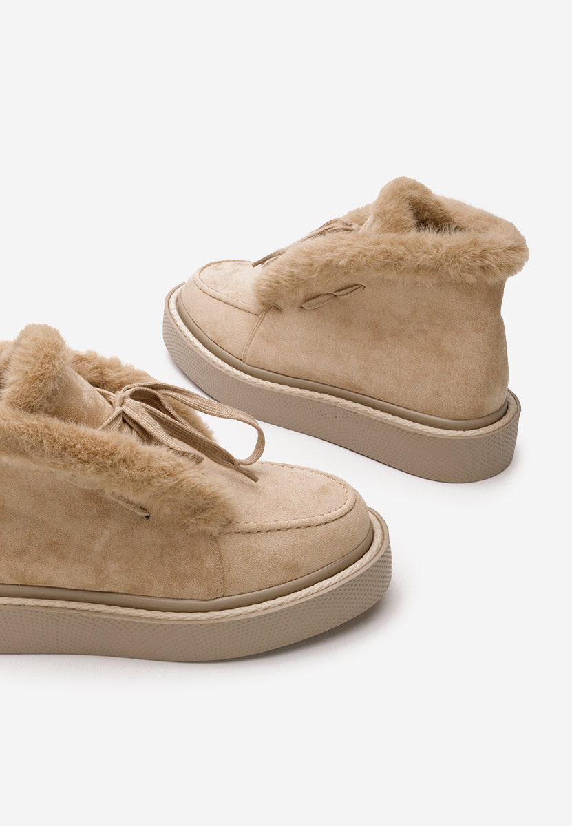 Béžové kotníkové zimní boty Hazey