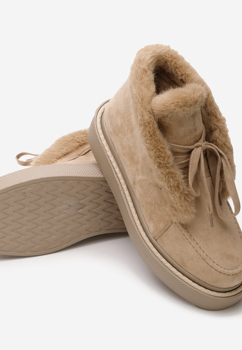 Béžové kotníkové zimní boty Hazey