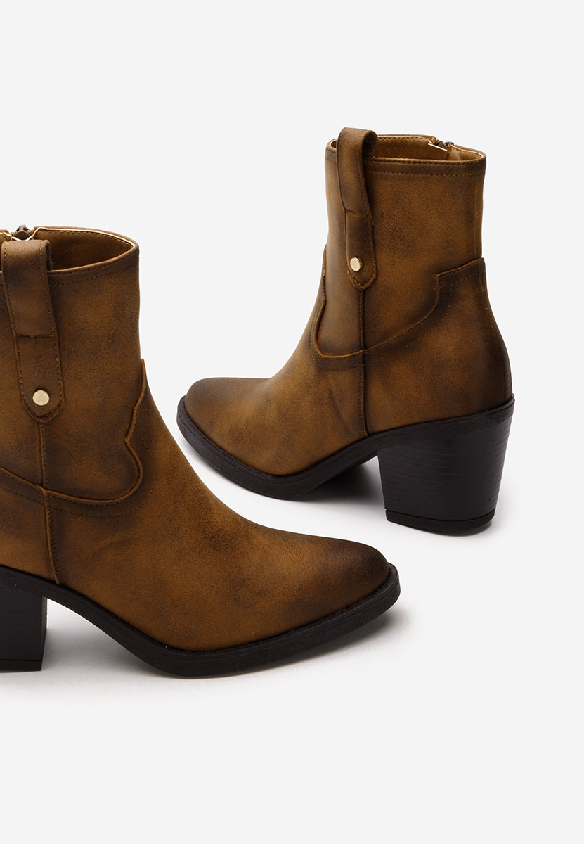 Camelové kotníkové boty cowboy Alyonna