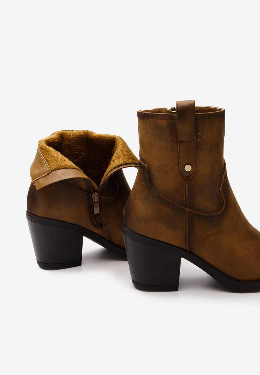 Camelové kotníkové boty cowboy Alyonna