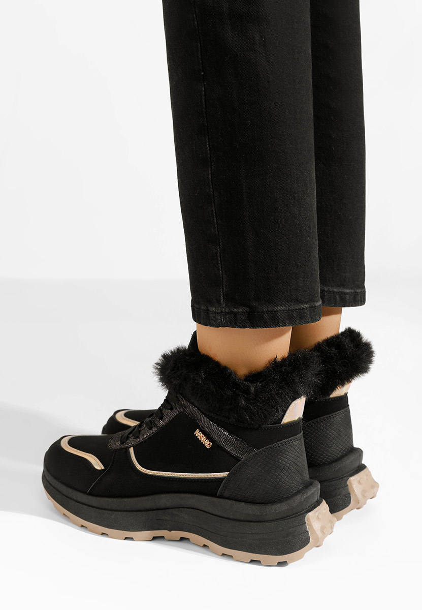 Černé zimní tenisky dámské Toska