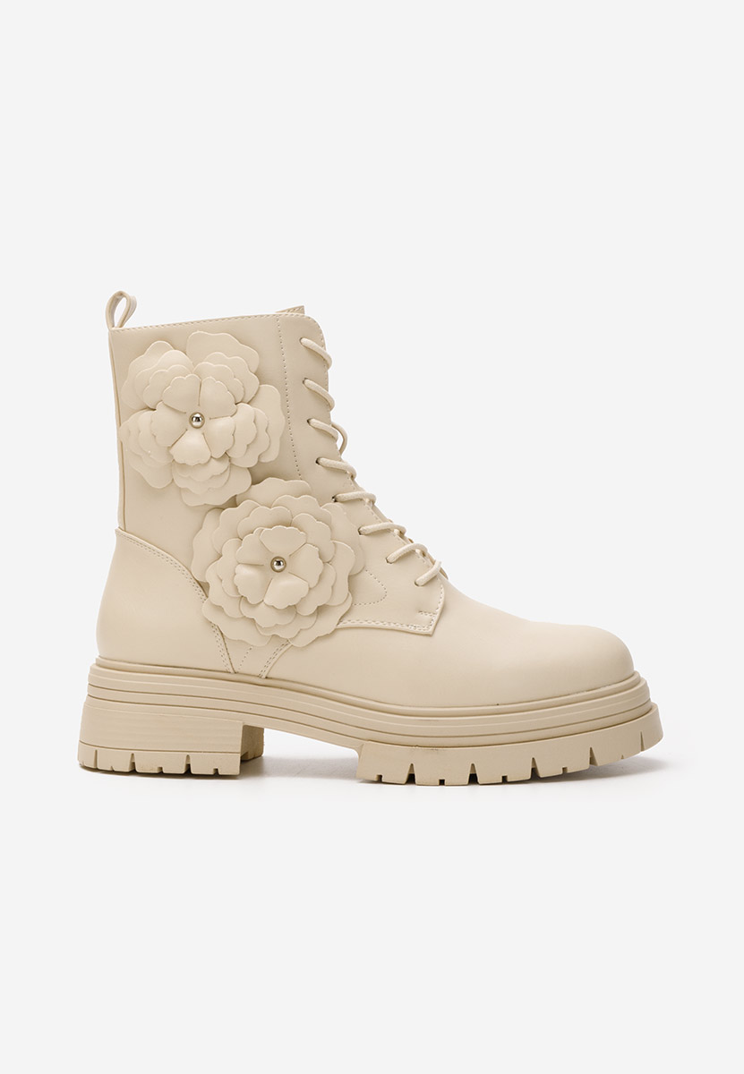 Béžové členkové čižmy na platforme Penda