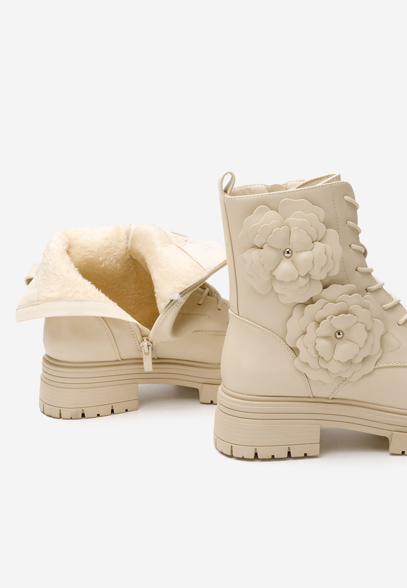 Béžové členkové čižmy na platforme Penda