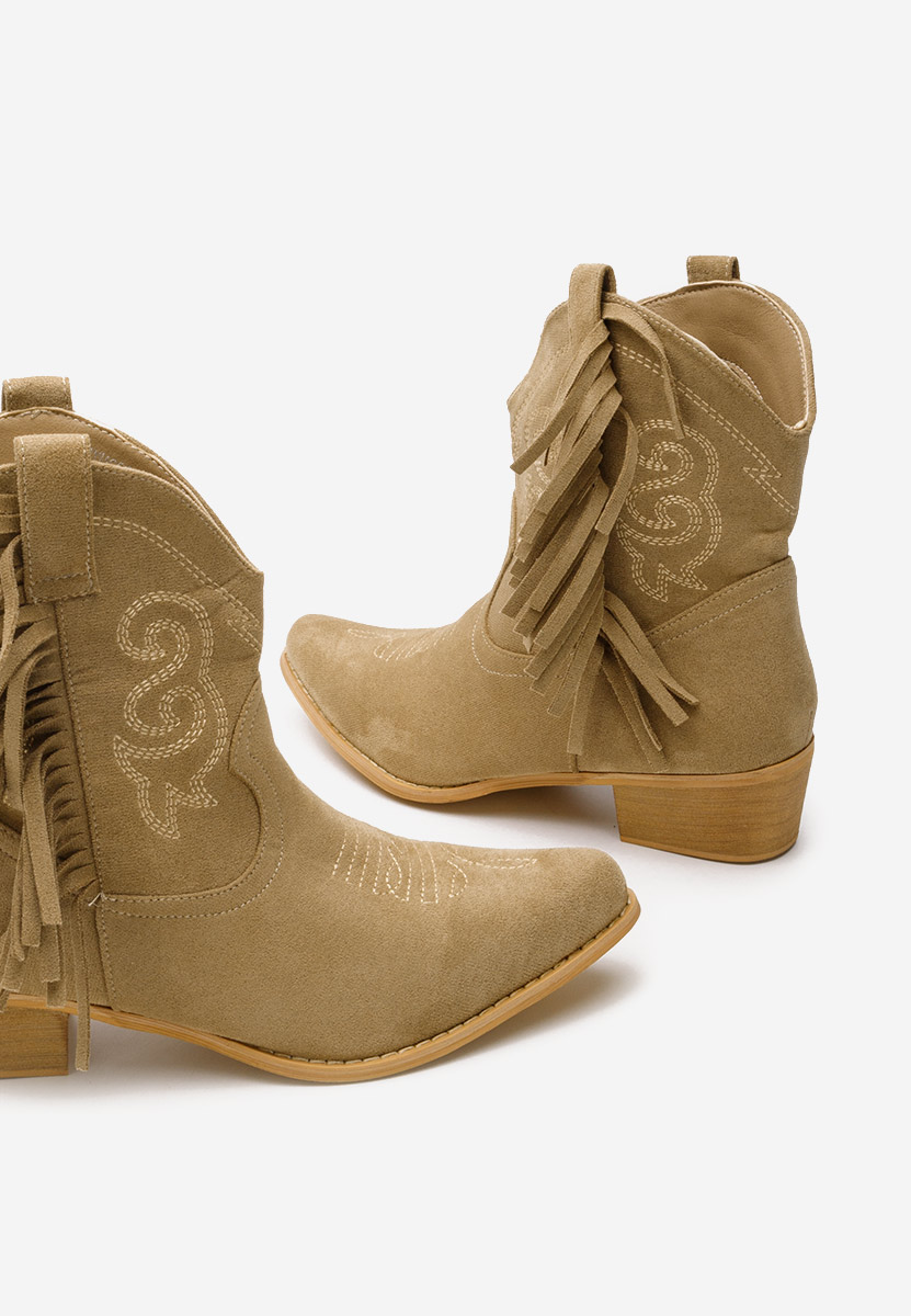 Khaki kotníkové boty cowboy Matesa