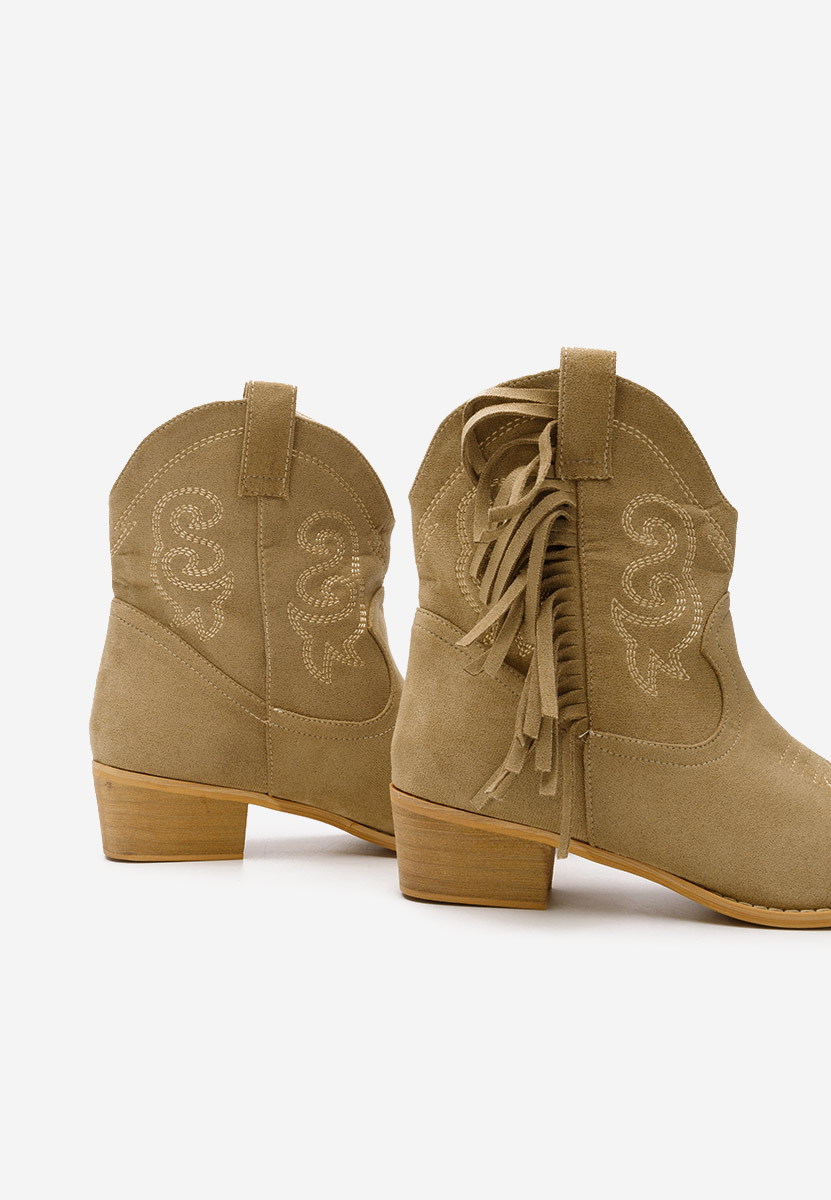 Khaki kotníkové boty cowboy Matesa