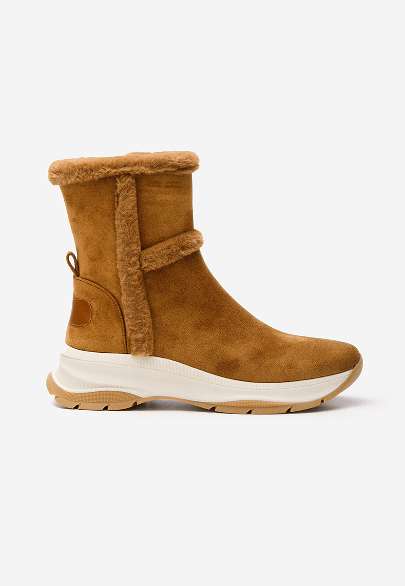 Camelové kotníkové zimní boty Overall