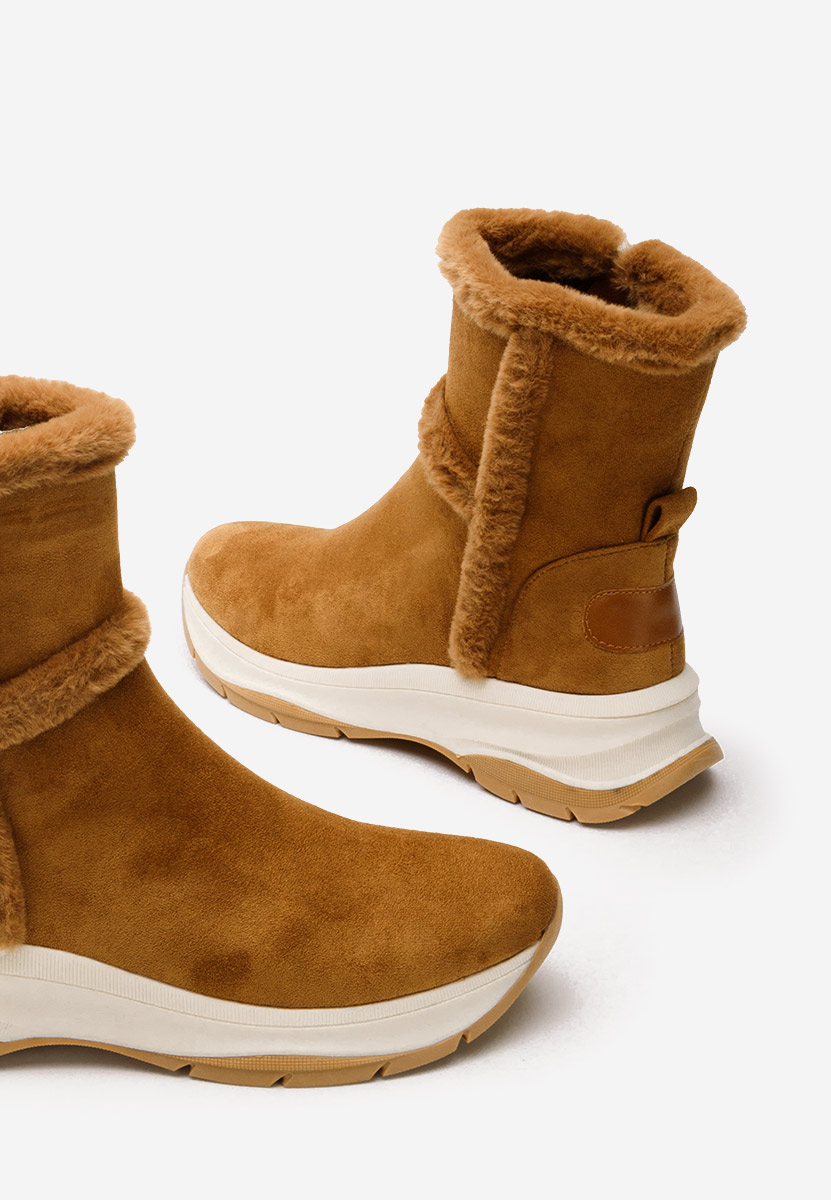 Camelové kotníkové zimní boty Overall