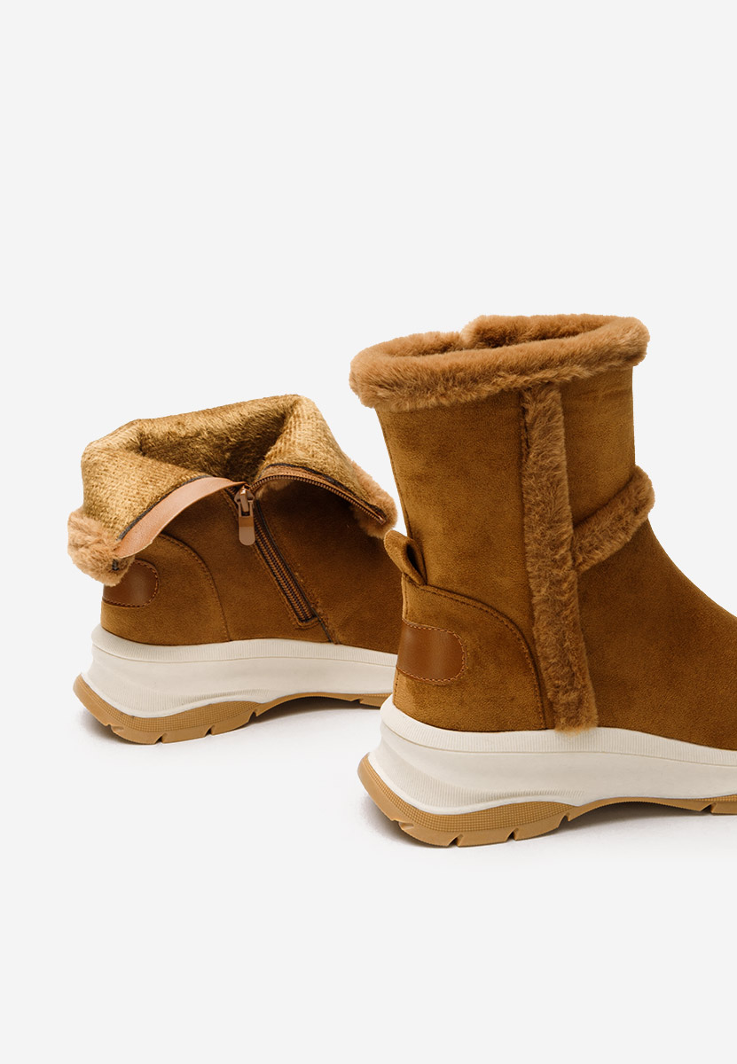 Camelové kotníkové zimní boty Overall