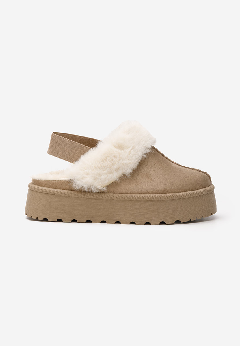 Khaki pantofle na platformě Edden