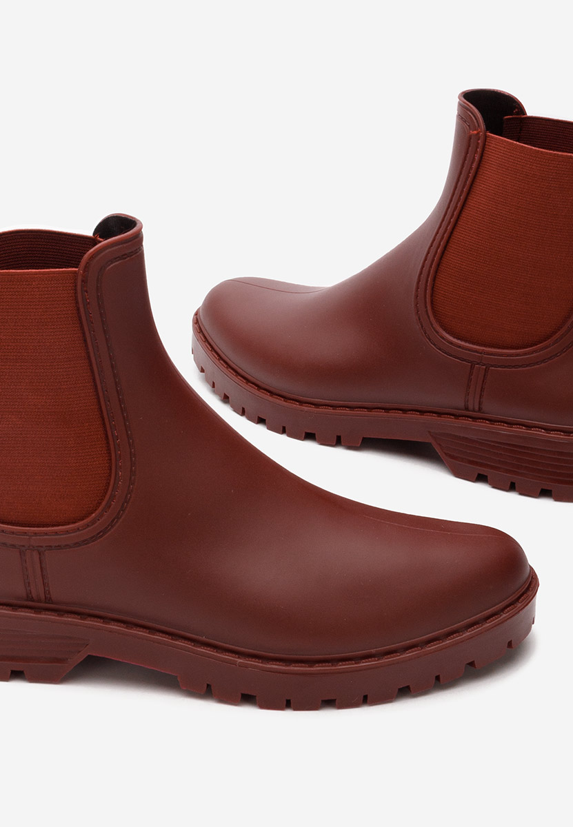 Červené dámské kotníkové holínky Godiva