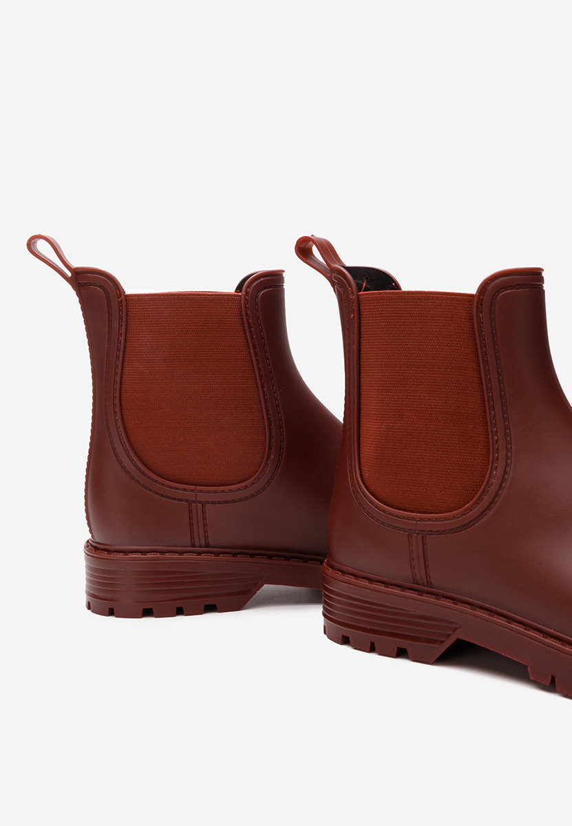 Červené dámské kotníkové holínky Godiva