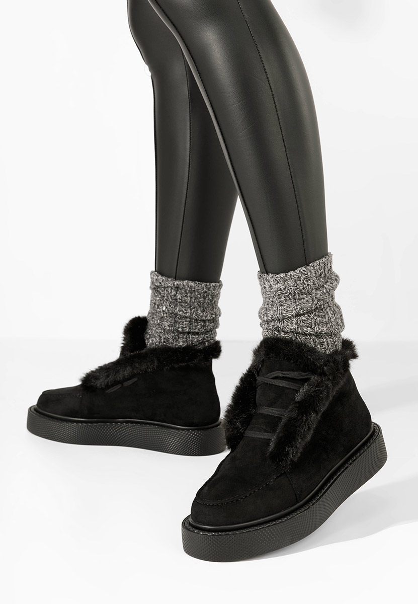 Černé kotníkové zimní boty Hazey